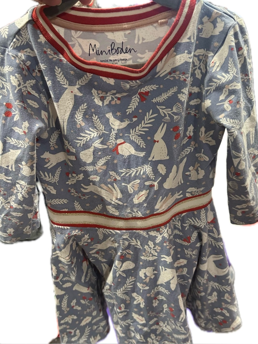 Mini Boden Winter Woodland Dress 3/4t